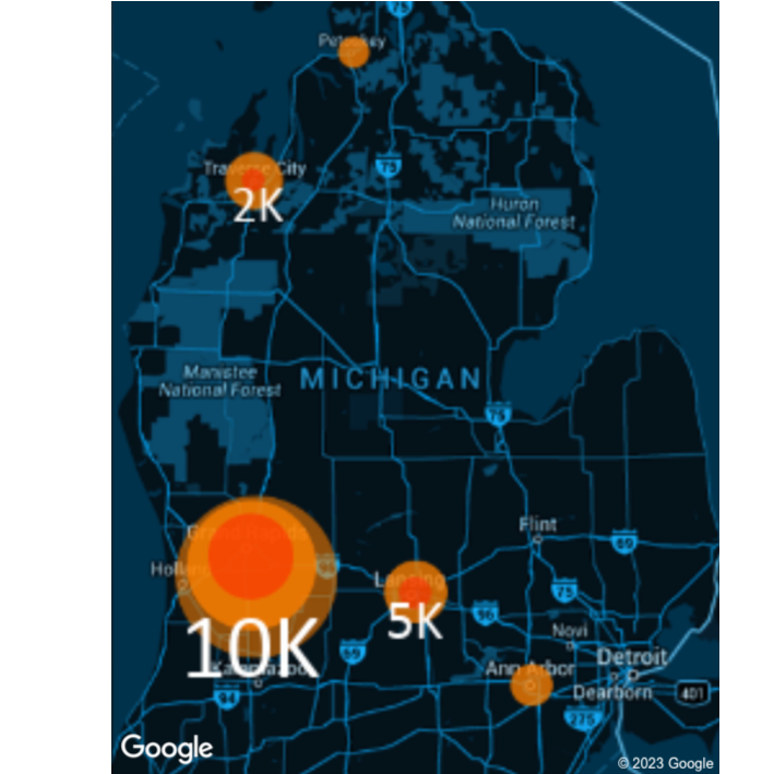 Artist listening heatmap